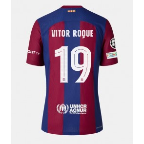 Barcelona Vitor Roque #19 Hjemmebanetrøje Dame 2023-24 Kort ærmer